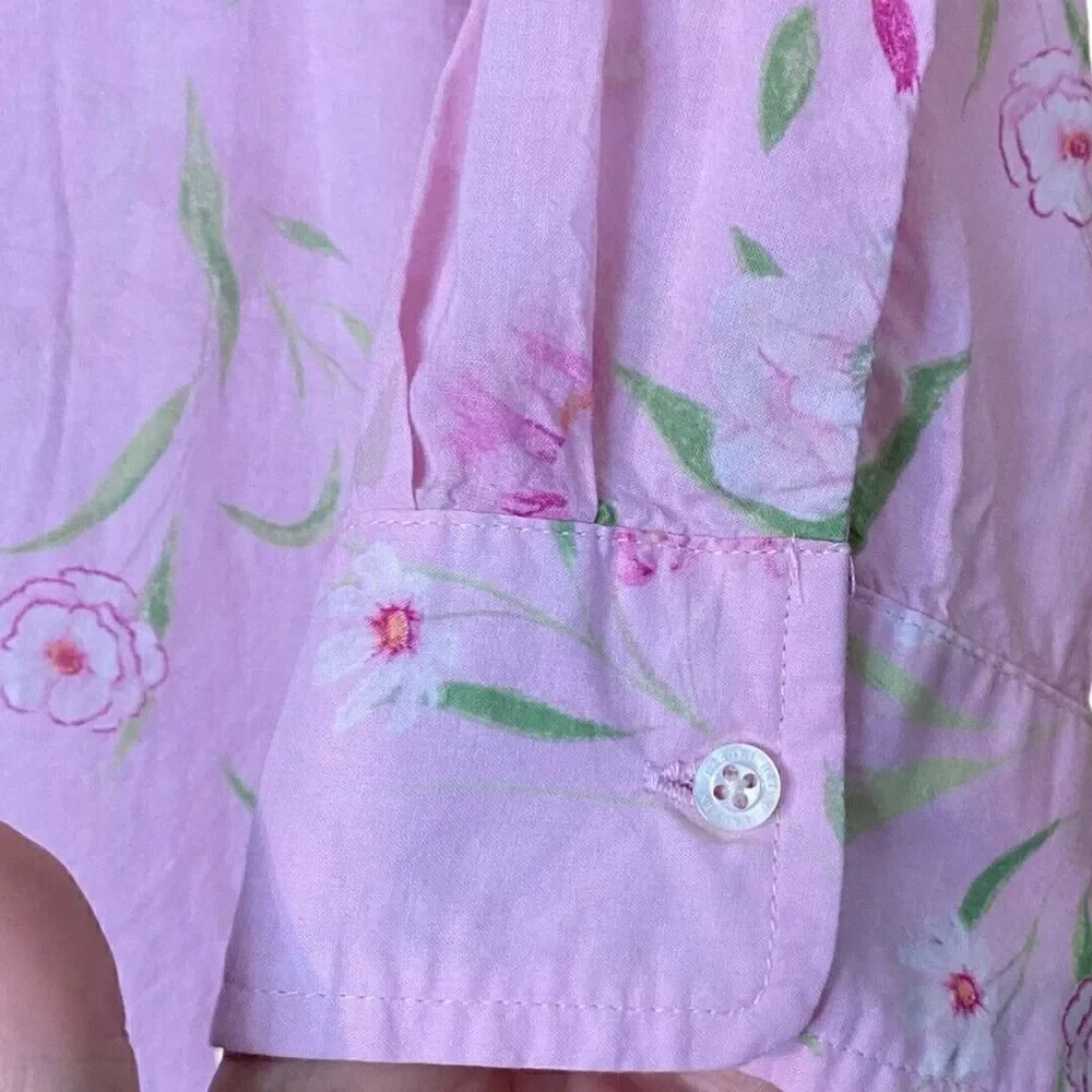 Lauren Ralph Lauren Floral Pink Sleep Shirt Size Small